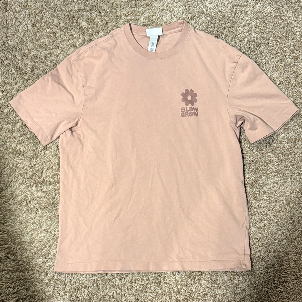 Men's H&M Dusty Pink Oversized Graphic Tee